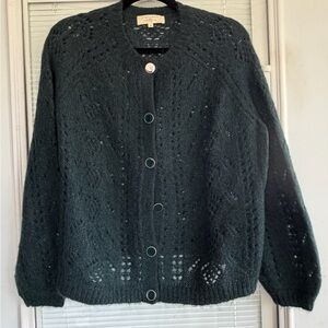 Sezane Forest Green Knit Cardigan